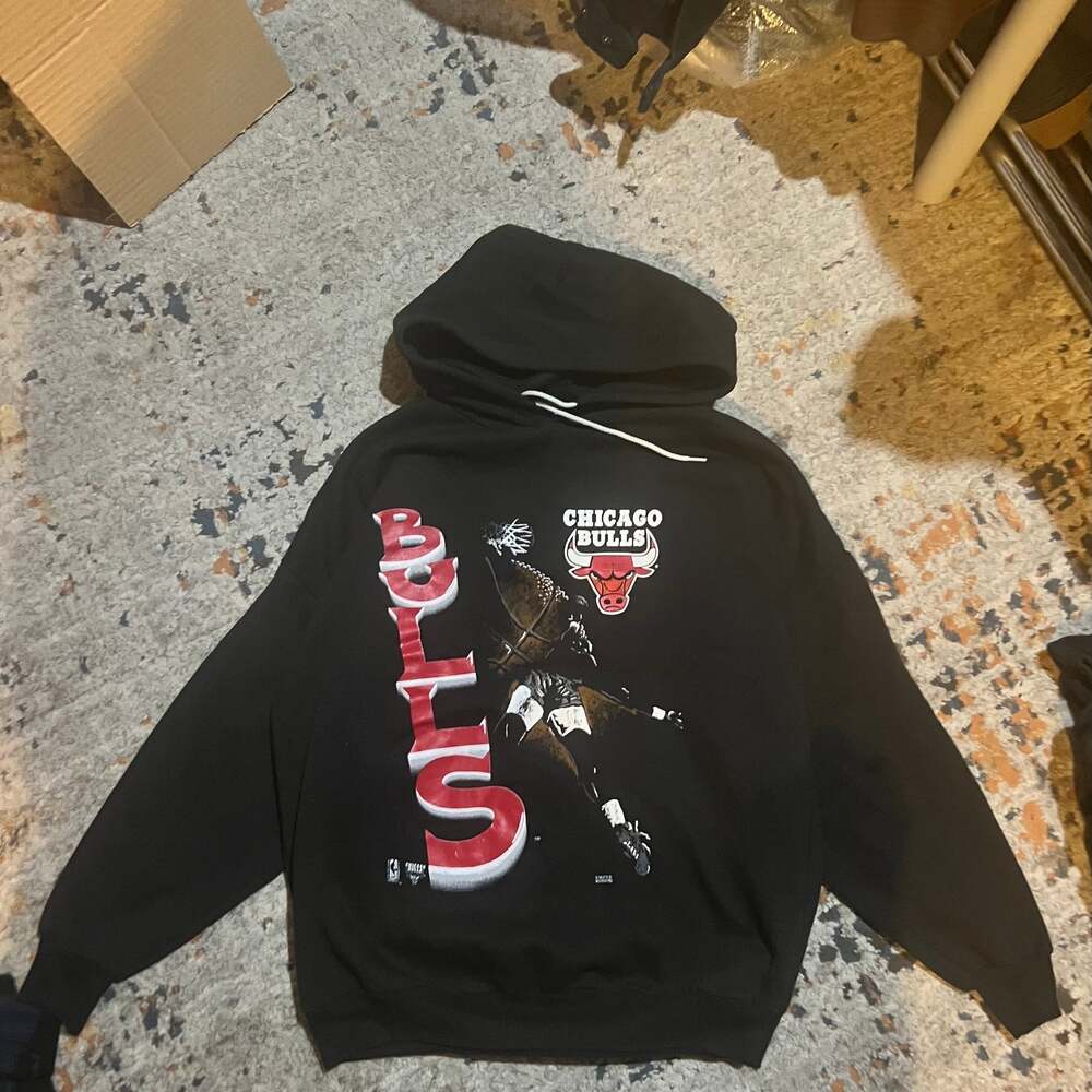 Vintage RARE Chicago Bulls NBA Y2K Hoodie 90s L
